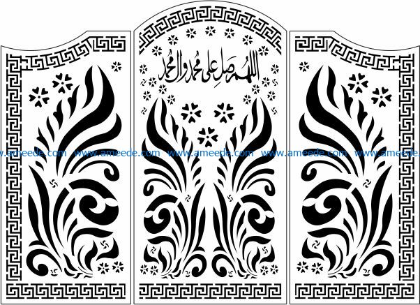 Design pattern door E0009755 file cdr and dxf free vector download for Laser cut CNC