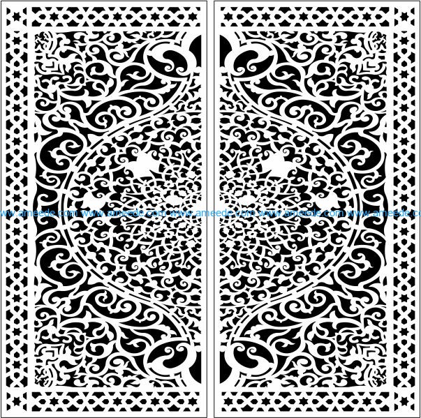 Design pattern door E0009798 file cdr and dxf free vector download for Laser cut CNC