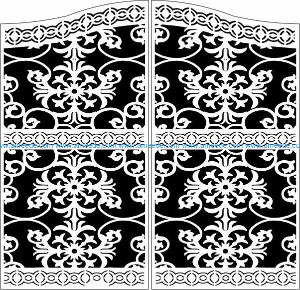 Design pattern door E0009856 file cdr and dxf free vector download for Laser cut CNC