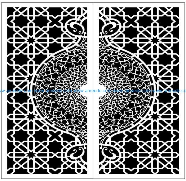 Design pattern door E0009858 file cdr and dxf free vector download for Laser cut CNC