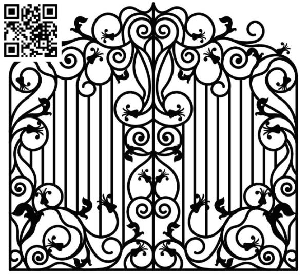 Design pattern iron gate E0010028 file cdr and dxf free vector download for Laser cut CNC