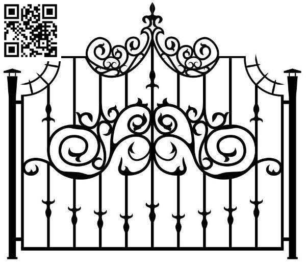 Design pattern iron gate E0010030 file cdr and dxf free vector download for Laser cut CNC