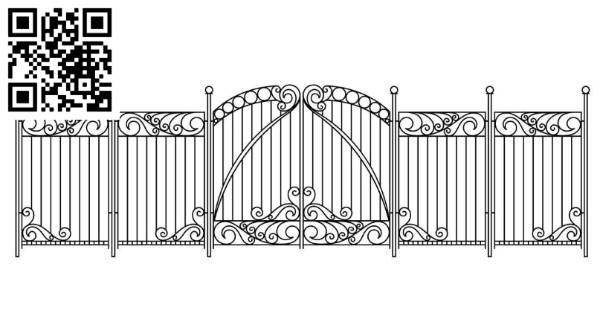 Design pattern iron gate E0010031 file cdr and dxf free vector download for Laser cut CNC