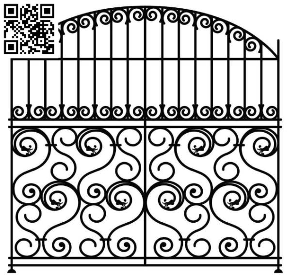 Design pattern iron gate E0010032 file cdr and dxf free vector download for Laser cut CNC