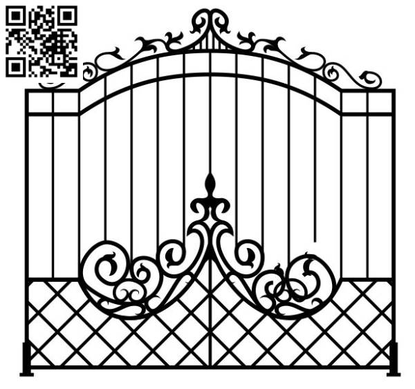 Design pattern iron gate E0010071 file cdr and dxf free vector download for Laser cut CNC