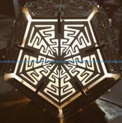 Dodecahedron lamp file cdr and dxf free vector download for Laser cut