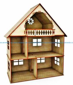 Dollhouse file cdr and dxf free vector download for Laser cut