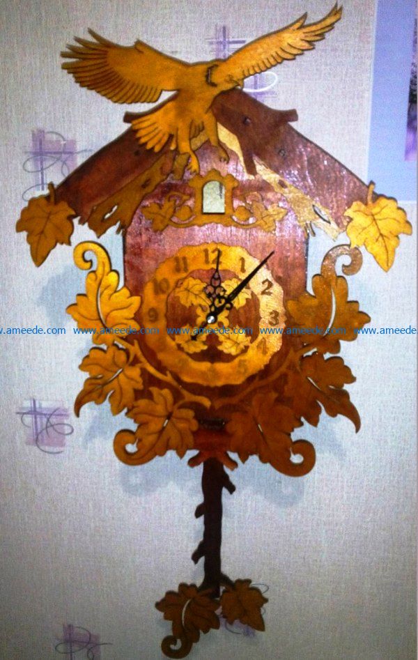 Eagle wall clock file cdr and dxf free vector download for Laser cut