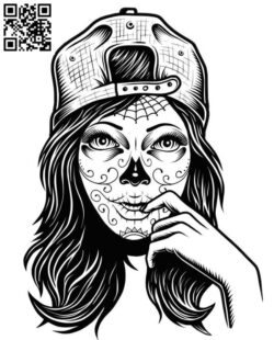 Girl with a cap file cdr and dxf free vector download for laser engraving machines