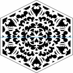 Hexagonal decorative motifs file cdr and dxf free vector download for Laser cut