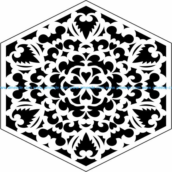 Hexagonal decorative motifs file cdr and dxf free vector download for Laser cut