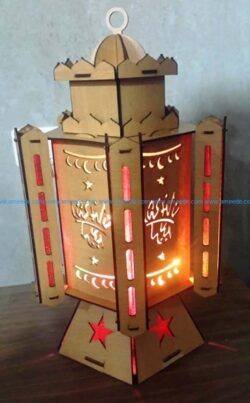 Islamic wooden lantern file cdr and dxf free vector download for Laser cut
