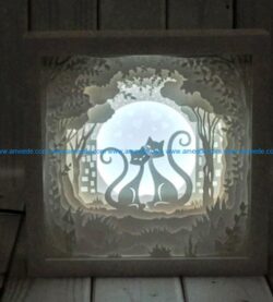 Love’s Cat light paintings file cdr and dxf free vector download for Laser cut