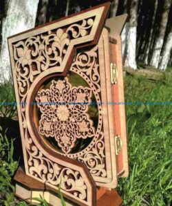 MDF Quran holder file cdr and dxf free vector download for Laser cut