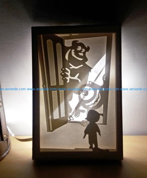 Monsters light paintings file cdr and dxf free vector download for Laser cut