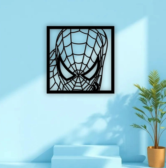 Spiderman face file cdr and dxf free vector download for Laser cut