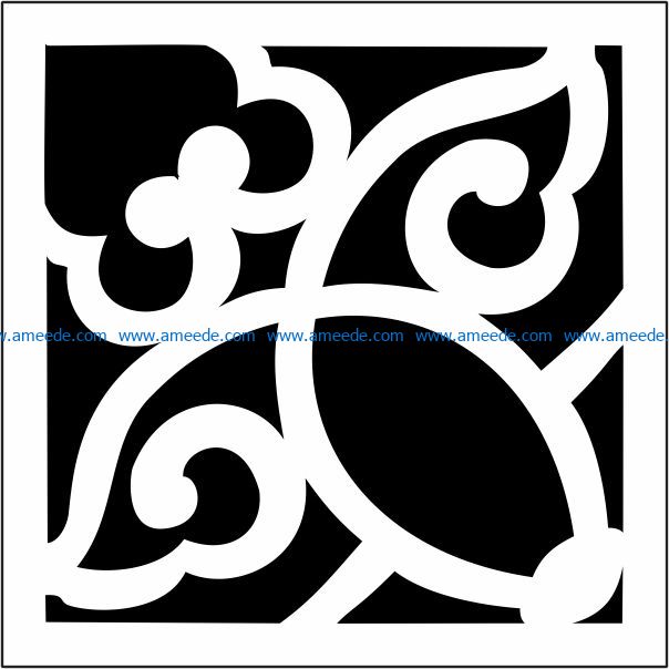 Square decoration E0009725 file cdr and dxf free vector download for Laser cut