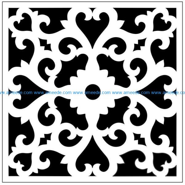 Square decoration E0009825 file cdr and dxf free vector download for Laser cut