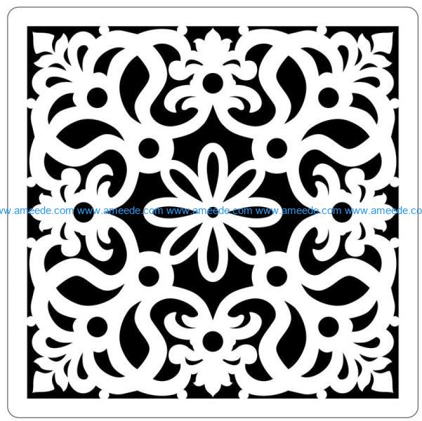 Square decoration E0009853 file cdr and dxf free vector download for Laser cut