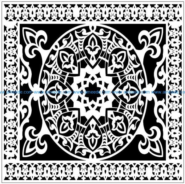 Square decoration E0009854 file cdr and dxf free vector download for Laser cut