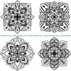 Square mandala flower pattern file cdr and dxf free vector download for laser engraving machines
