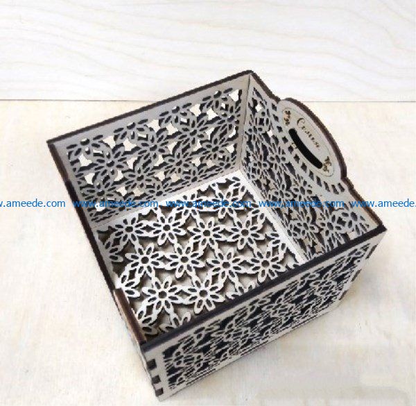 Square napkin holder file cdr and dxf free vector download for Laser cut