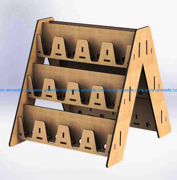 Three-story shelf file cdr and dxf free vector download for Laser cut