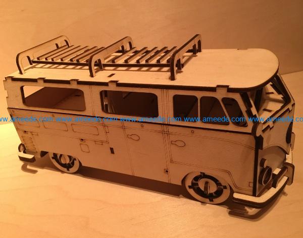 Volkswagen bus file cdr and dxf free vector download for Laser cut