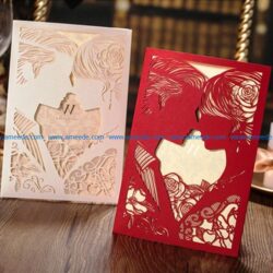 Wedding invitation file cdr and dxf free vector download for Laser cut