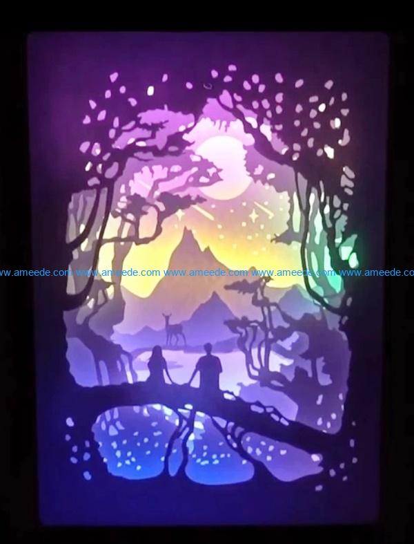 You and me light paintings file cdr and dxf free vector download for Laser cut