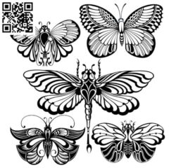butterfly collection file cdr and dxf free vector download for laser engraving machines
