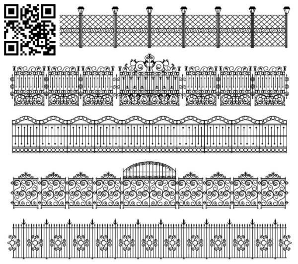 gates and iron fences file cdr and dxf free vector download for Laser cut CNC