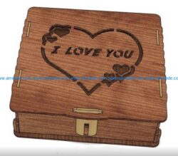 i love you box file cdr and dxf free vector download for Laser cut