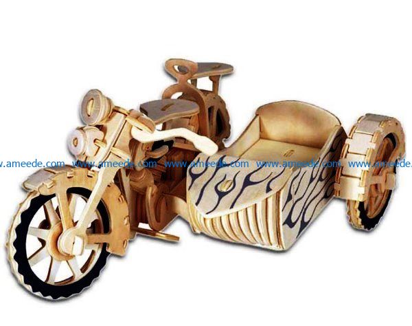 motorcycle with sidecar file cdr and dxf free vector download for Laser cut