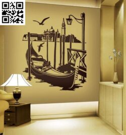 boat decorated living room file cdr and dxf free vector download for print or laser engraving machines