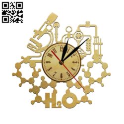 chemical clock file cdr and dxf free vector download for Laser cut