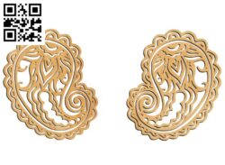 Hand drawn earrings file cdr and dxf free vector download for Laser cut