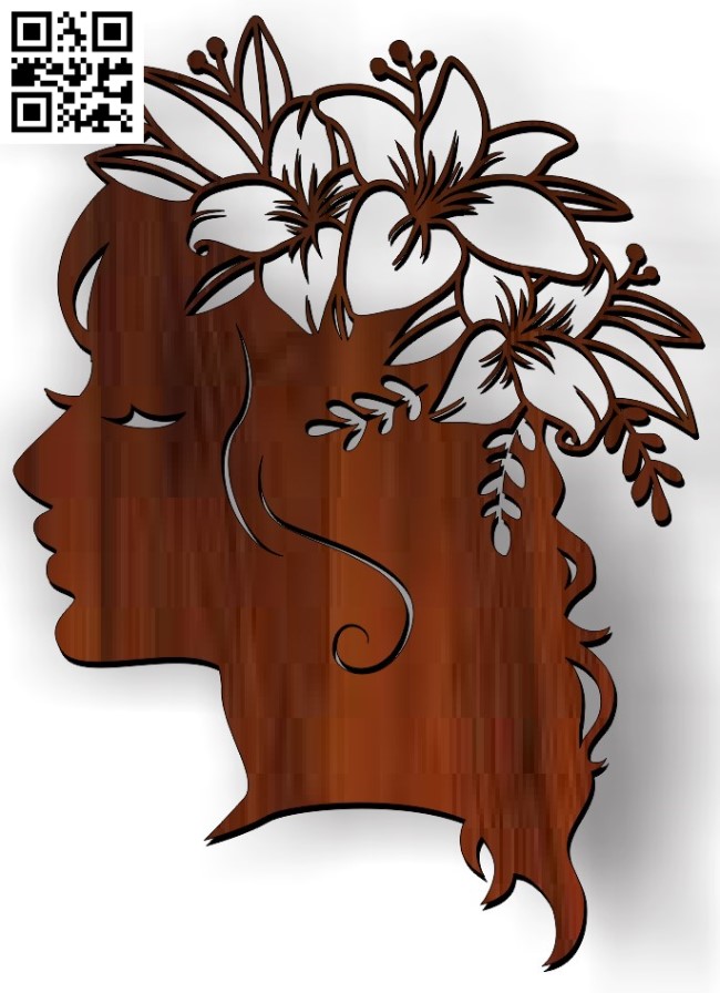 Girl with a wreath on the head file cdr and dxf free vector download for Laser cut