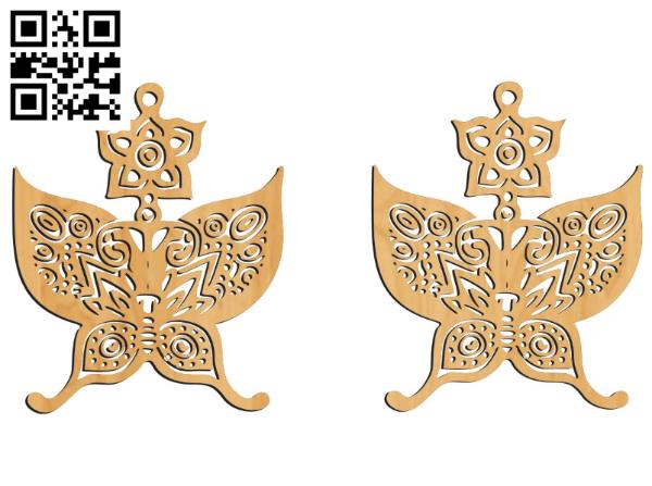 Butterfly earrings file cdr and dxf free vector download for Laser cut