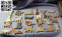 Cat puzzle set file cdr and dxf free vector download for Laser cut