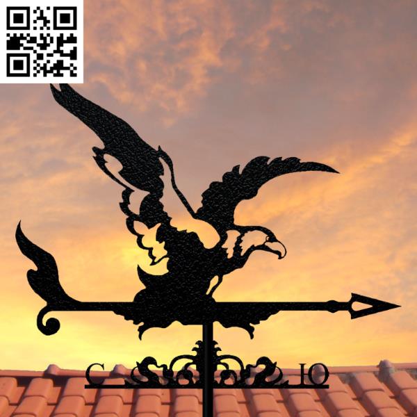 Eagle weather vane file cdr and dxf free vector download for Laser cut Plasma