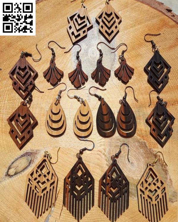 Earrings collection file cdr and dxf free vector download for Laser cut