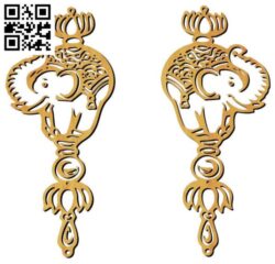 Elephant earrings file cdr and dxf free vector download for Laser cut