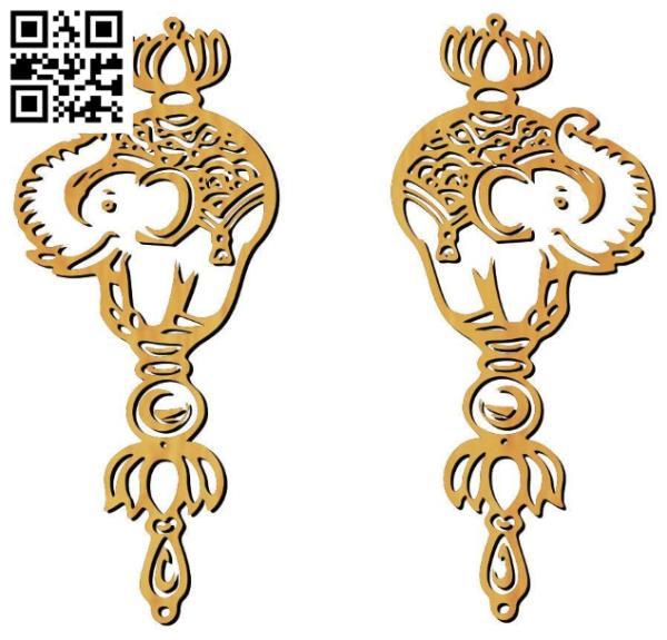 Download Elephant earrings file cdr and dxf free vector download ...