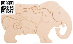 Elephant puzzle file cdr and dxf free vector download for Laser cut