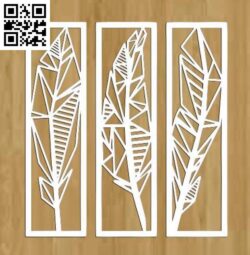 Feather Set file cdr and dxf free vector download for Laser cut