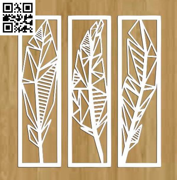 Feather Set file cdr and dxf free vector download for Laser cut