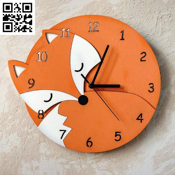 Fox wall clock file cdr and dxf free vector download for Laser cut