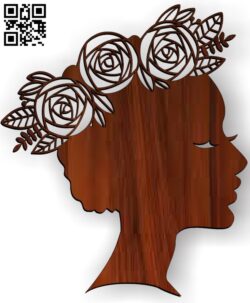 Girl with wreath file cdr and dxf free vector download for Laser cut