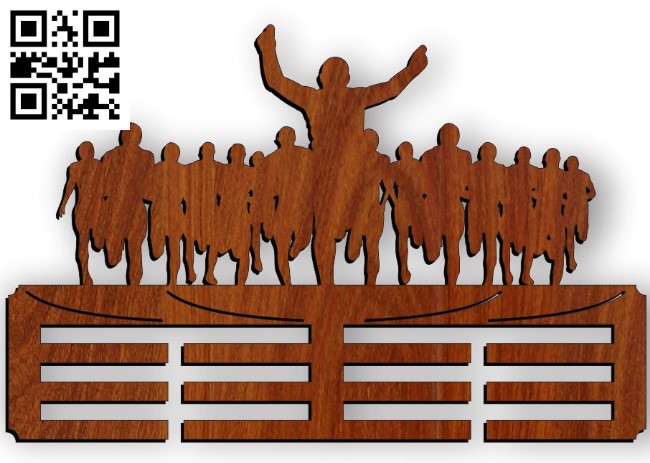 Marathon medal shelf file cdr and dxf free vector download for Laser cut